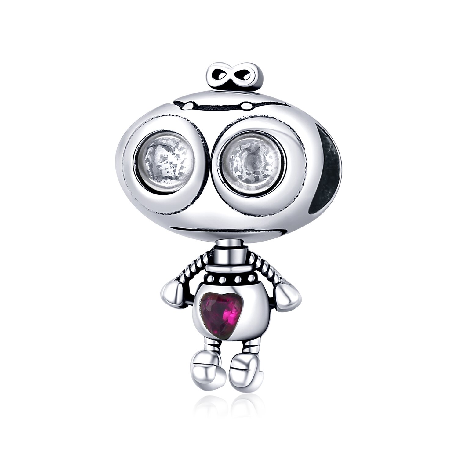 Talisman din argint loving robot