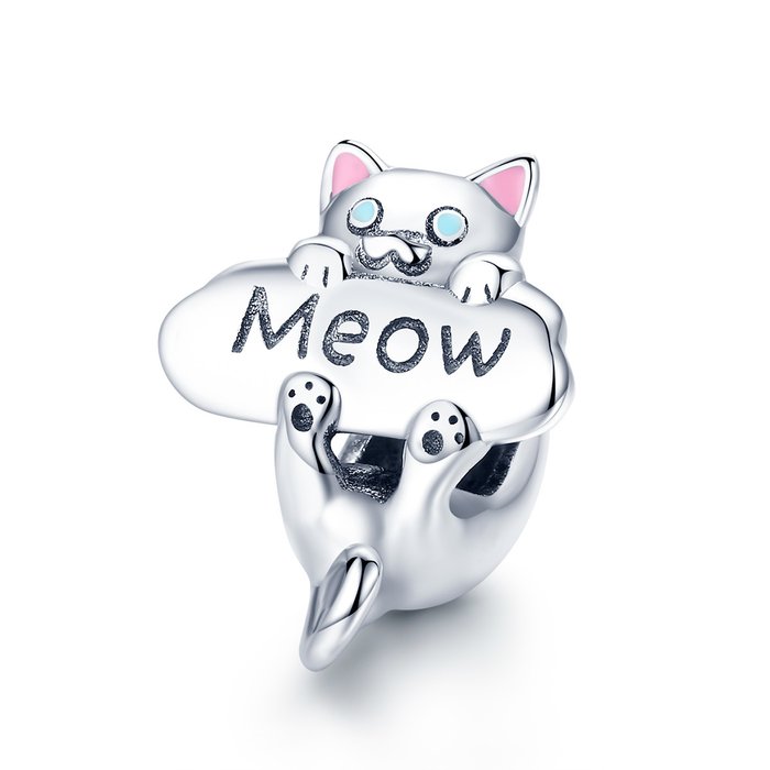 Talisman din argint meow cat