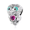 Talisman din argint Owl woth Pink Heart picture - 1