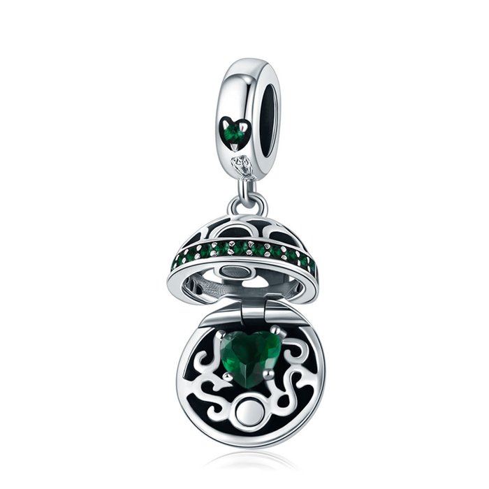 Talisman din argint pandora's box green