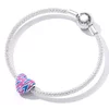 Talisman din argint Pink And Blue Heart picture - 5