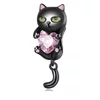 Talisman din argint Pink Hearted  Black Cat picture - 1