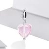 Talisman din argint Pink Translucent Heart picture - 2