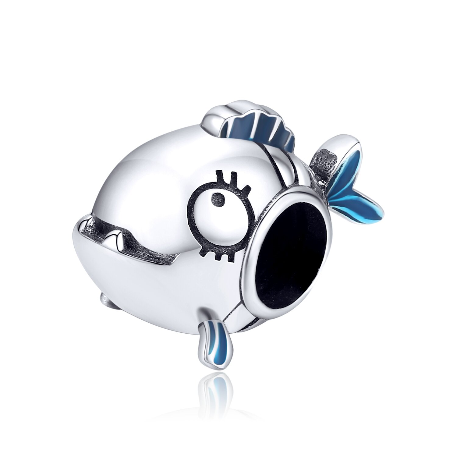 Talisman din argint piranha fish