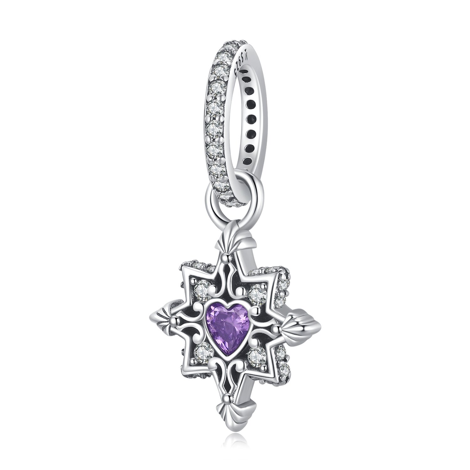 Talisman din argint Purple Love Stone