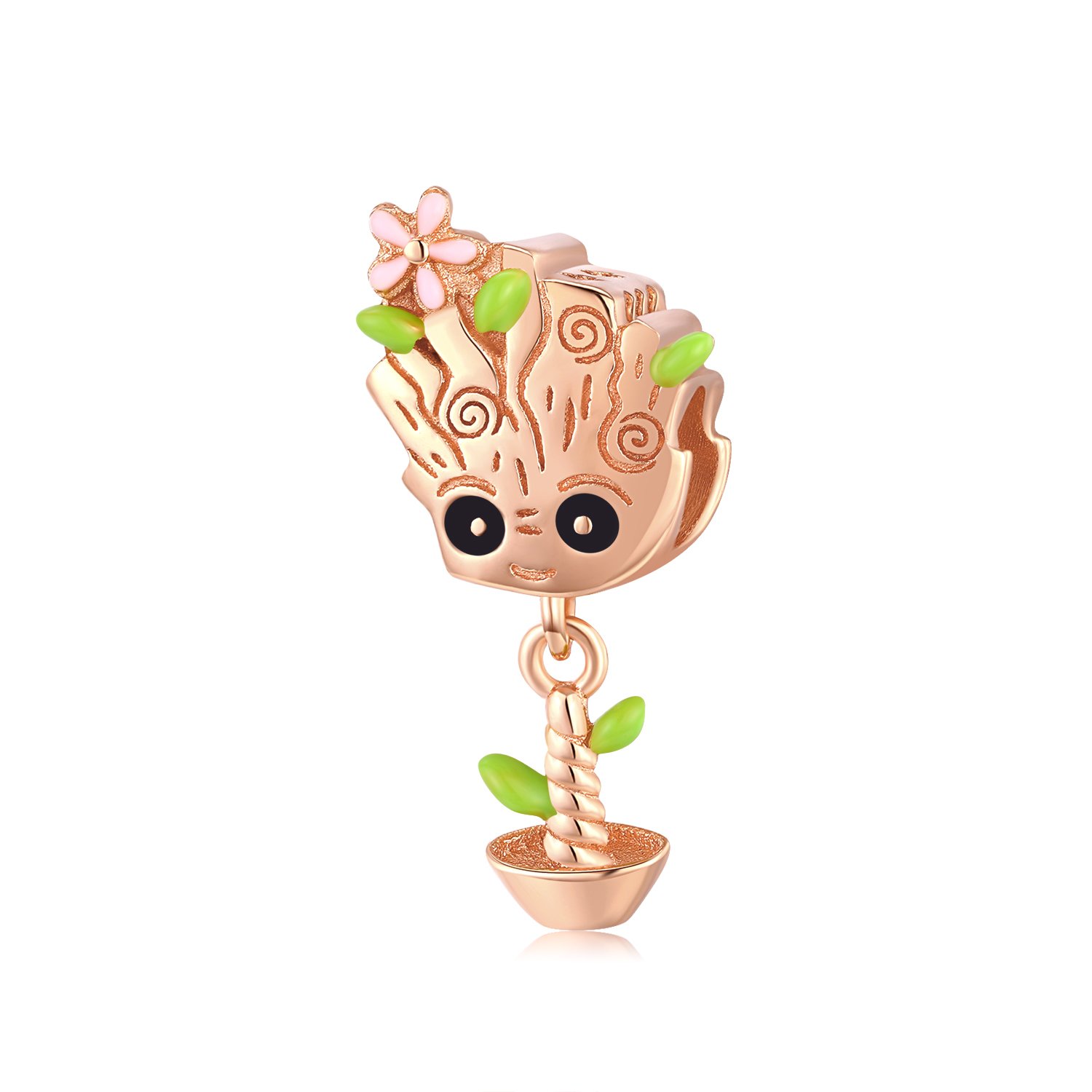 Talisman din argint rose gold cute treant