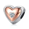 Talisman din argint Rose Gold Heart Shape picture - 1