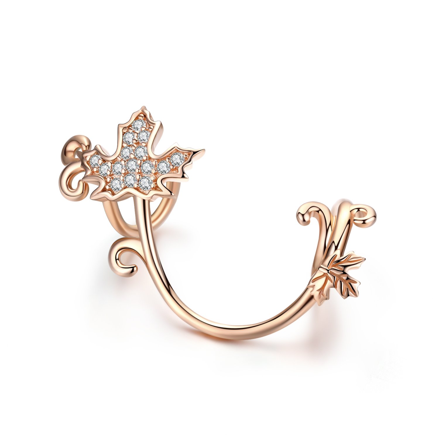 Talisman din argint rose gold maple charm