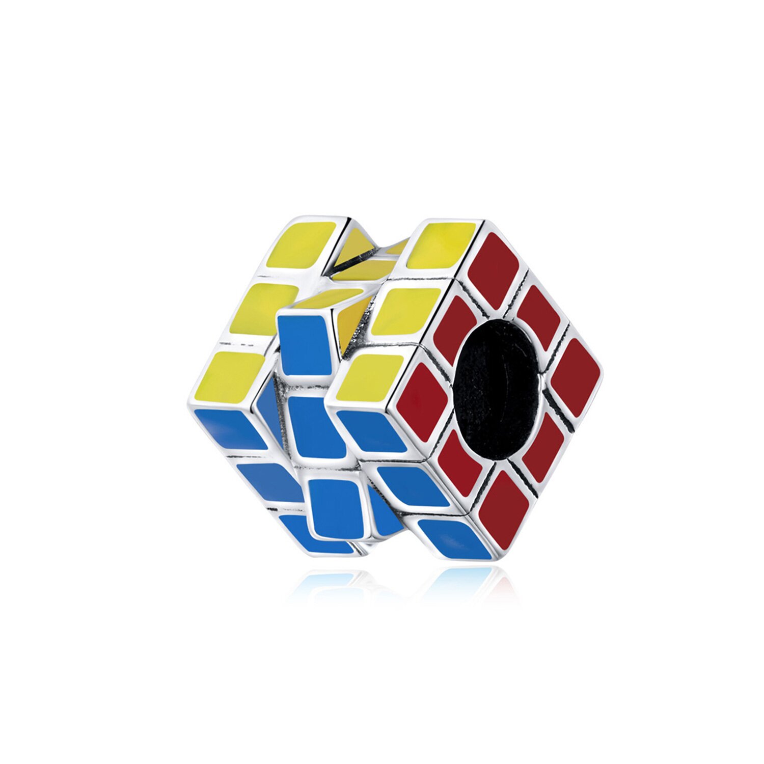 Talisman din argint rubik's cube