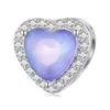 Talisman din argint Shiny Purple Heart picture - 1