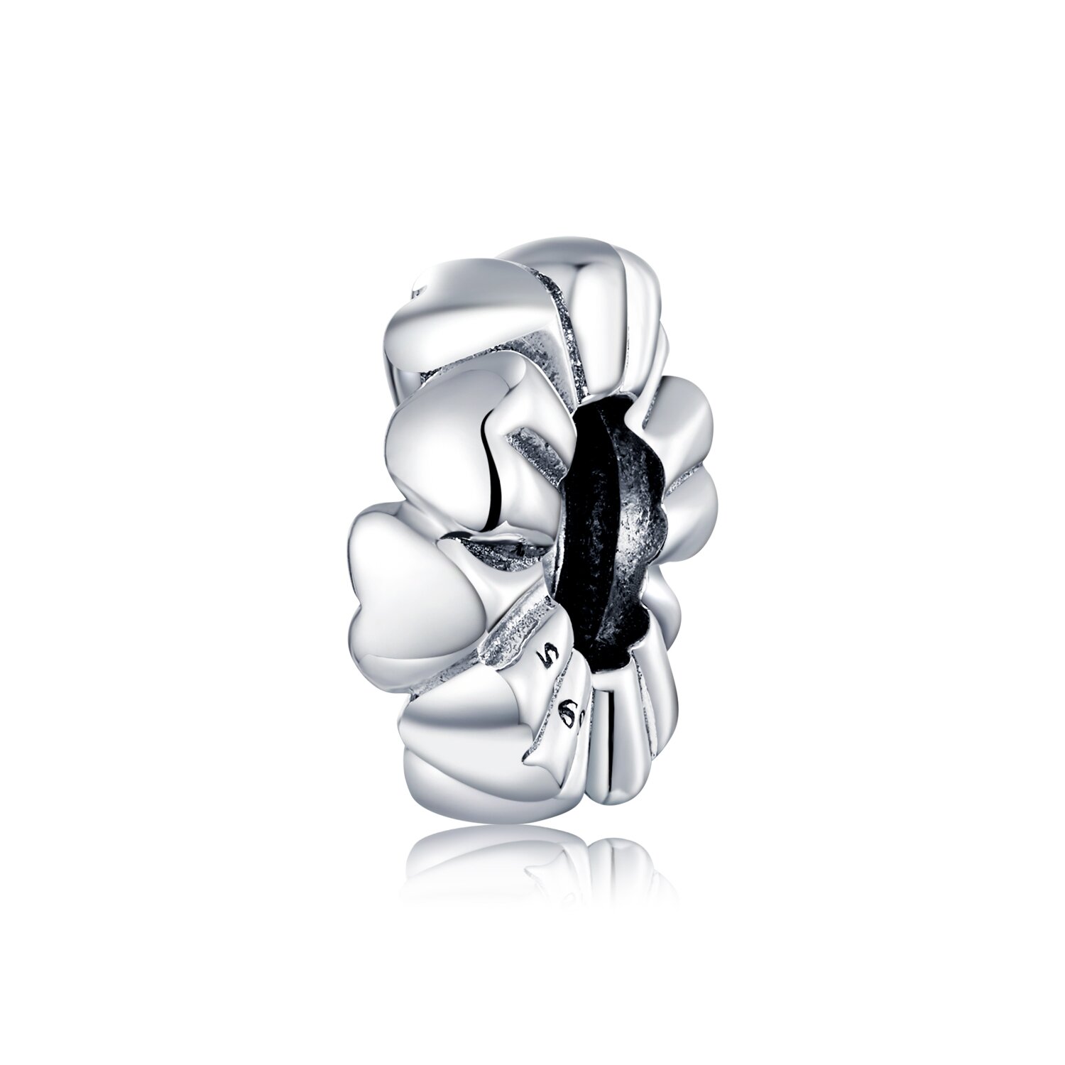 Talisman din argint simple hearts bead