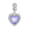 Talisman din argint Sparkling Purple Heart picture - 1