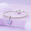 Talisman din argint Sparkling Purple Heart picture - 3