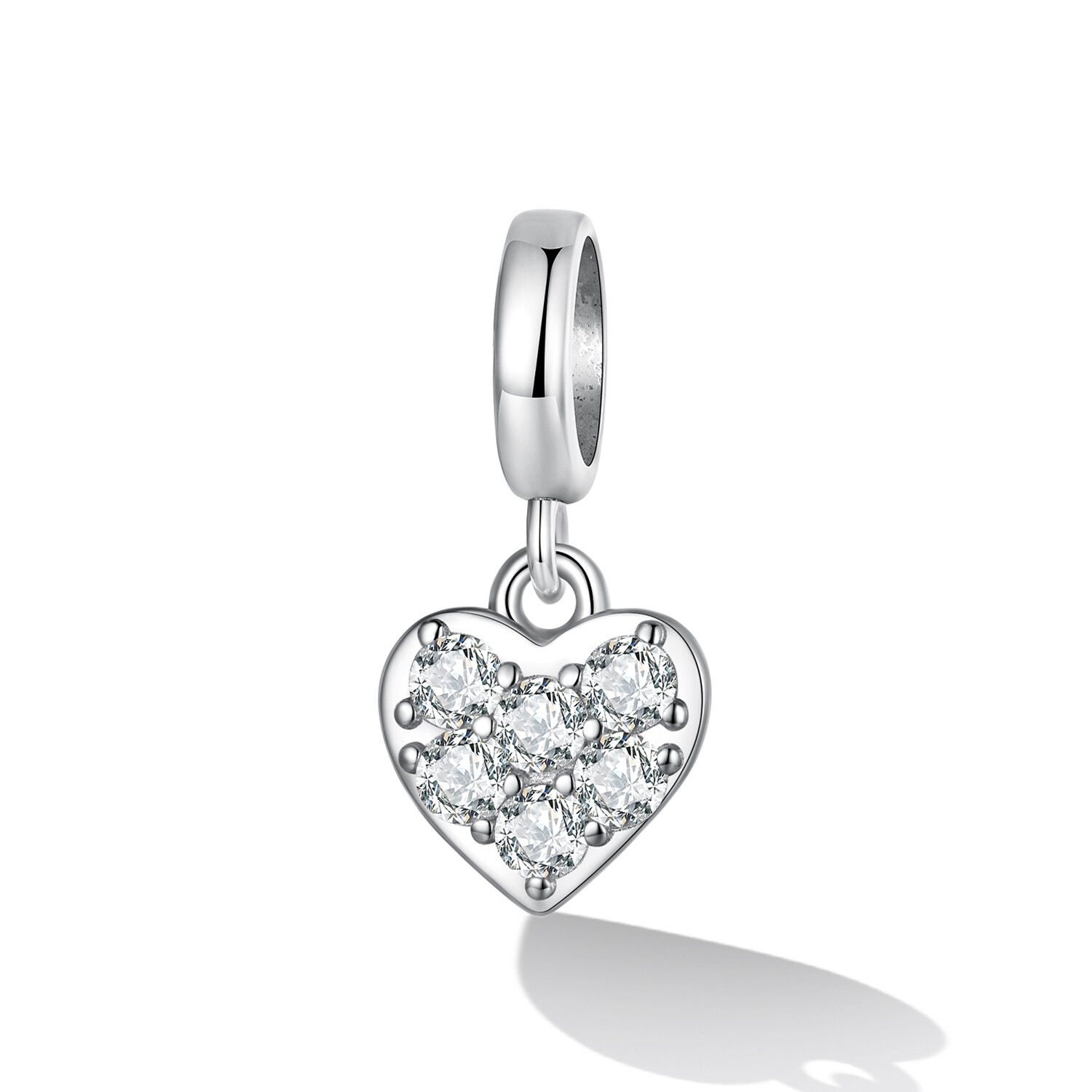 Talisman din argint Studded Crystal Heart