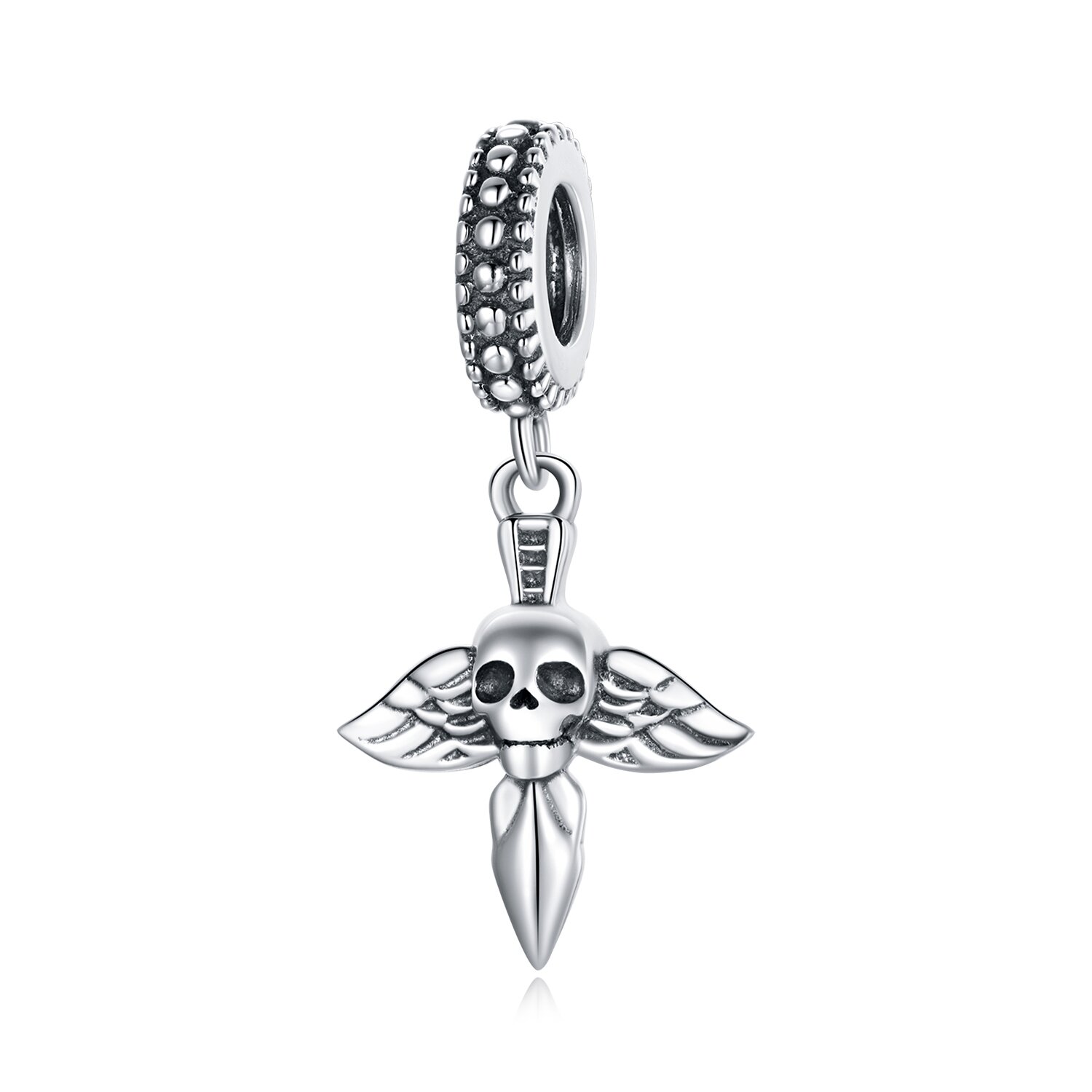 Talisman din argint wings and skull