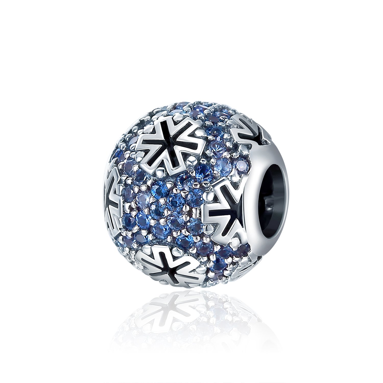 Talisman din argint winter blue snowflake