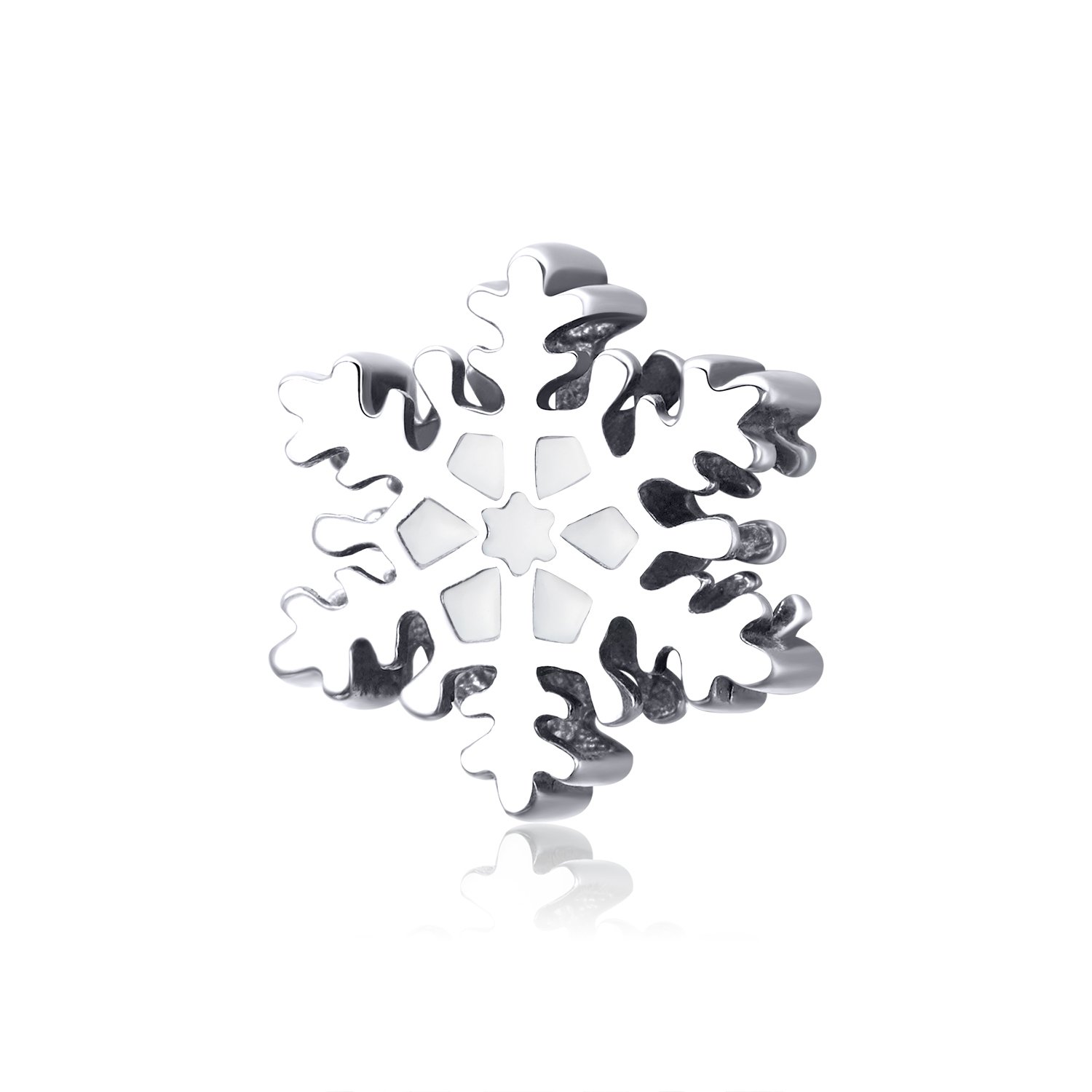Talisman din argint winter white snowflake