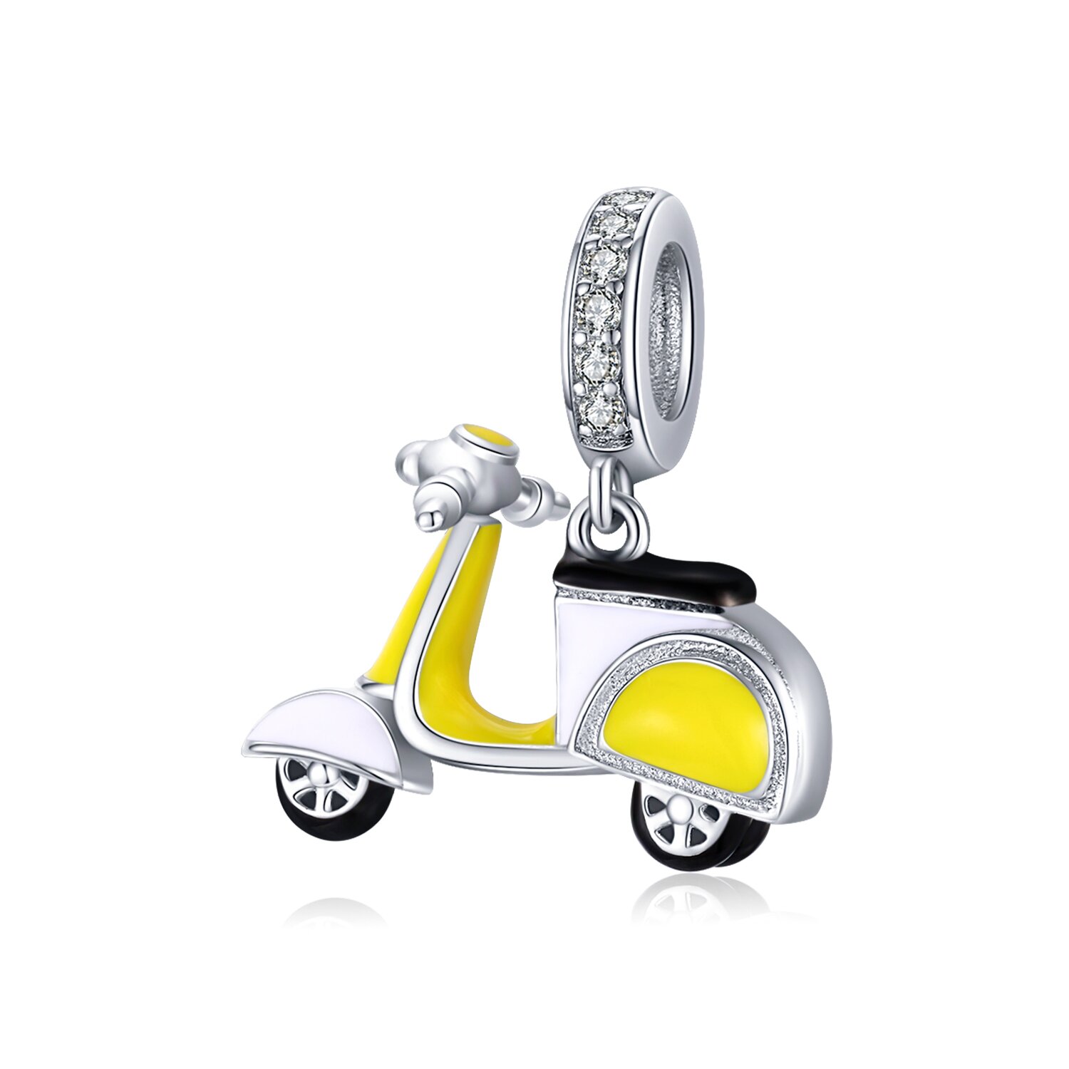 Talisman din argint yellow motor scooter