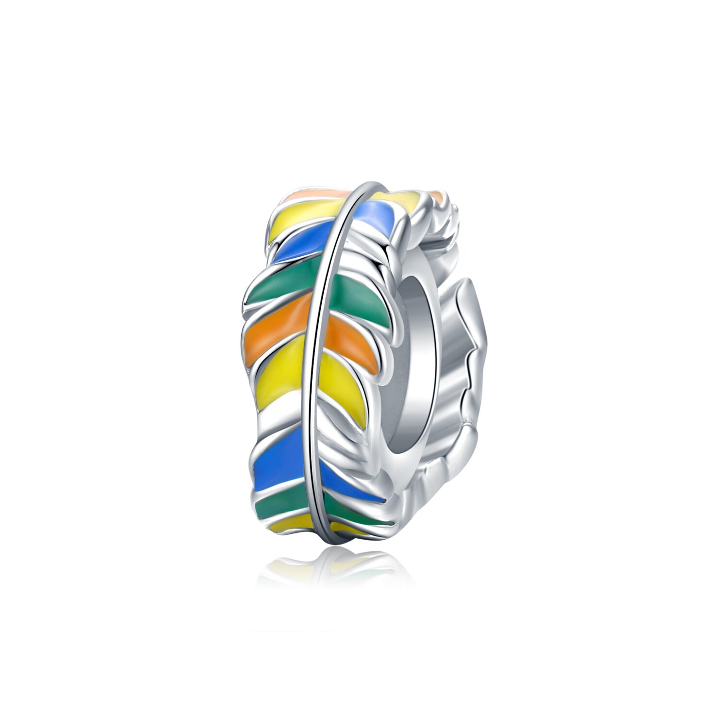 Talisman din colorful leafs bead