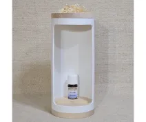 Pine wood and steel phone holder for radiation protection