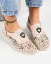 Balerini dama piele naturala roz pudra cu talpa cusuta si insertie elastica  MM-131-5 4