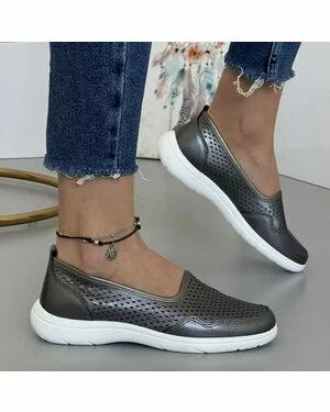 Balerini Piele Naturala Betty2 - Pewter