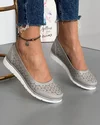 Balerini Piele Naturala Casual Perforati Gri Deschis XH-3400 1