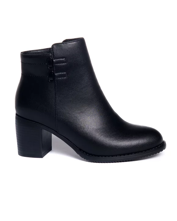 Botine Piele Naturala Captusite Negre VN2238