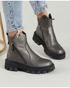 Ghete Captusite Piele Naturala Pewter VN2226 7