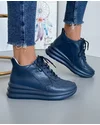 Ghete Din Piele Naturala Bleumarin Imblanite XH-2795 1