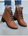 Ghete Imblanite Din Piele Naturala Cu Toc Maro Deschis AK105 3
