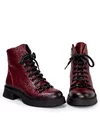 Ghete Imblanite Piele Naturala Bordo AK109 6