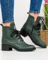 Ghete Imblanite Verzi cu Toc Din Piele Naturala AK105 3