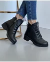 Ghete Negre Imblanite Din Piele Naturala AK0208-1 3