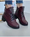 Ghete Piele Naturala Bordo Imblanite AK0208-1 4