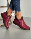 Ghete Piele Naturala Imblanite Bordo AK74 4