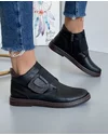 Ghete Piele Naturala Imblanite Negru Cu Maro AK77 2