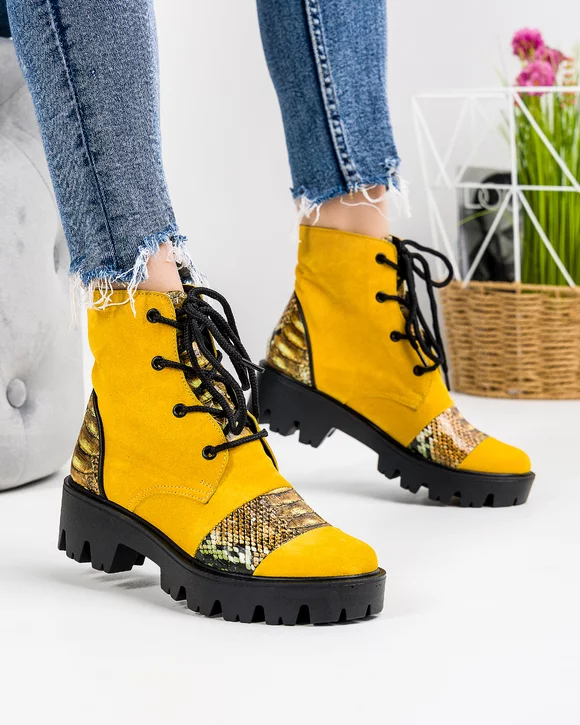 Ghete Piele Naturala Mustar POL112