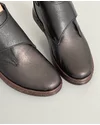 Ghete Piele Naturala Scurte Imblanite Negru cu Maro AK75 4