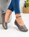 Mocasini Piele Naturala Cu Model Perforat Pewter VK1024-9 1