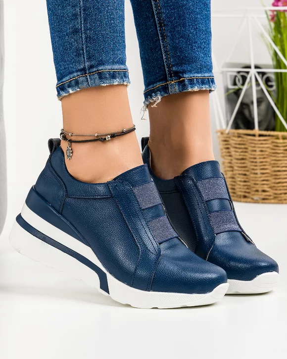 Pantofi Bleumarin Din Piele Naturala Casual XH-2521