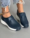 Pantofi Bleumarin Din Piele Naturala Dama Casual Cu Bareta XH-3243