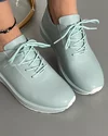 Pantofi Casual Albastri Din Piele Naturala Cu Siret AW364 3