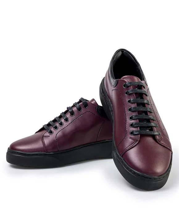 Pantofi Casual Barbati Piele Naturala Bordo IN755