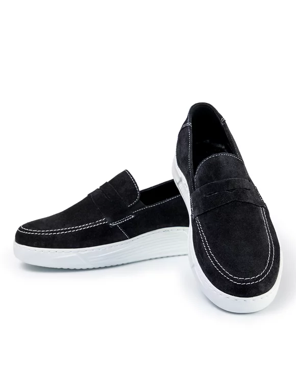 Pantofi Casual Barbati Piele Naturala Intoarsa Negri IN970V