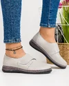 Pantofi Casual Dama Piele Naturala Cu Bareta Gri XH040 4