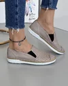 Pantofi Casual Gri Cu Elastic Piele Naturala De Dama AKDS9990 4