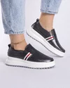 Pantofi Casual Inchidere Cu Elastic Pe Lateral Pewter Piele Naturala AW354 1