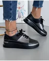 Pantofi Casual Negri cu Pewter Din Piele Naturala AW369 6