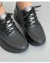 Pantofi Casual Negri Cu Pewter Din Piele Naturala XH-2797 4